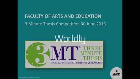 Thumbnail for entry Lanxi Huang - 3 Minute Thesis - &quot;Western Teacher-Education Programs &amp; Contextually Responsive English Language Teaching in China&quot; - Clipped by Mark Richards