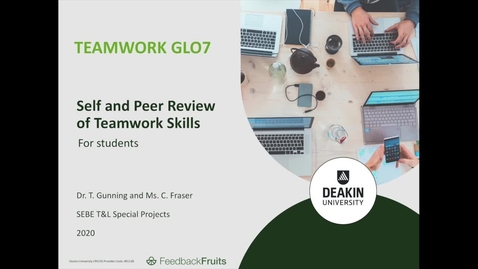 Thumbnail for entry Self and Peer Review of Teamwork Skills