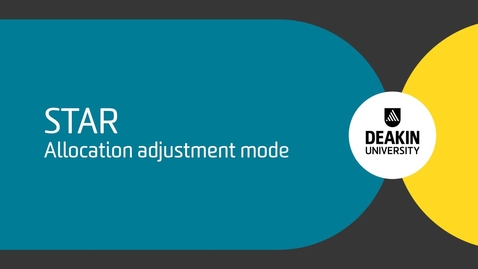 Thumbnail for entry STAR allocation adjustment mode