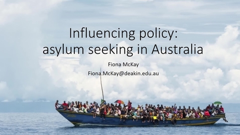 Thumbnail for entry Fiona McKay - Asylum Seeker Policy