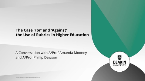 Thumbnail for entry The case For and Against the Use of Rubrics in Higher Education