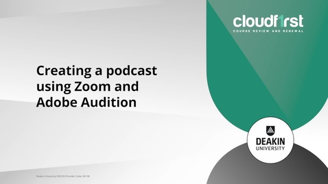 Thumbnail for entry Creating a Podcast using Zoom and Adobe Audition