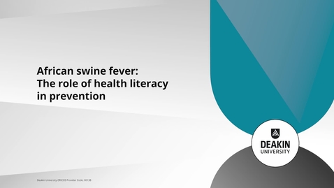 Thumbnail for entry African swine fever - the role of health literacy in prevention