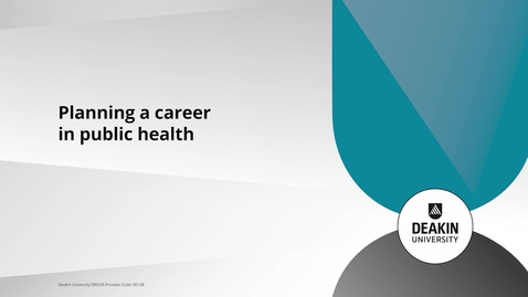 Thumbnail for entry Planning a career in public health