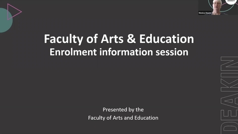 Thumbnail for entry Arts and Education Enrolment Information Session held 19 October