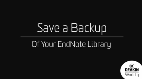 Thumbnail for entry EndNote X7: Part 5 Save a Backup