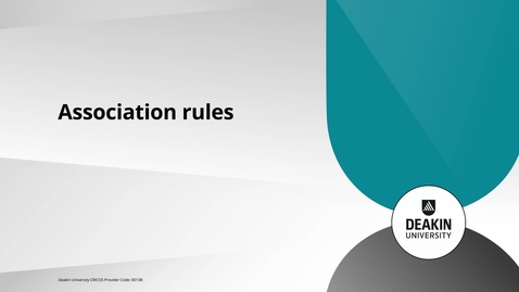 Thumbnail for entry Association rules