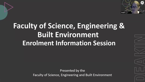 Thumbnail for entry Science, Engineering and Built Environment Enrolment Information Session held 20 October