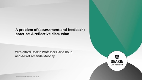 Thumbnail for entry David Boud_A problem of (assessment and feedback) practice - A reflective discussion