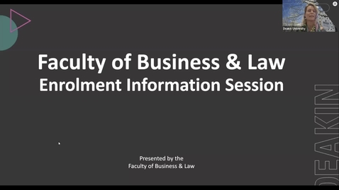 Thumbnail for entry Business and Law Enrolment Information Session held 19 October