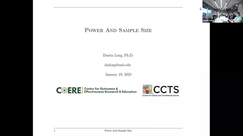 Thumbnail for entry “Biostats 2: Power &amp; Sample Size” presented by Dustin Long, PhD