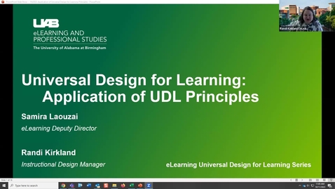 Thumbnail for UDL: Application of Universal Design for Learning Principles