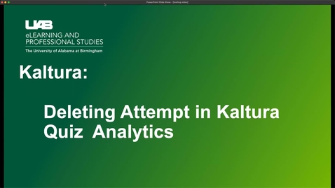 Thumbnail for entry Deleting attempts in Kaltura Quiz Analytics
