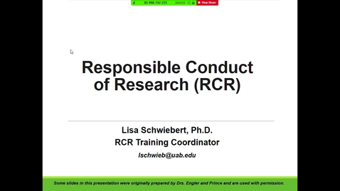 Thumbnail for entry Responsible Conduct of Research/Ethics of Genetic Studies