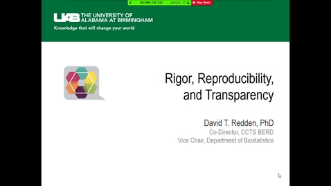 Thumbnail for entry Rigor, Reproducibility &amp; Transparency