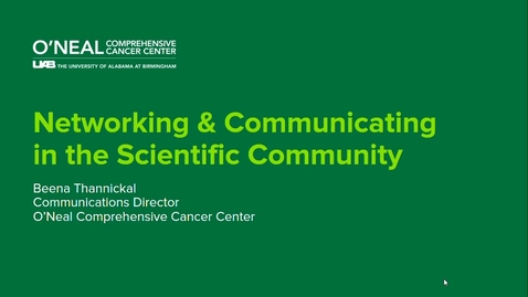 Thumbnail for entry Networking &amp; Communication in the Scientific Community