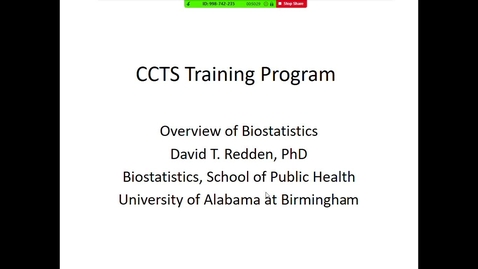 Thumbnail for entry Biostatistics I
