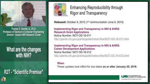 Thumbnail for entry Scientific Premise - Rigor, Reproducibility &amp; Transparency (R2T )