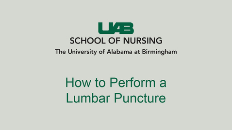 Thumbnail for entry Lumbar Puncture