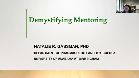 Thumbnail for CCTS TIERS: Demystifying the Mentor-Mentee Relationship by Dr. Natalie Gassman