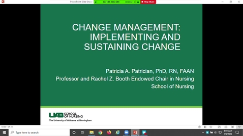 Thumbnail for entry Change Management: Implementing &amp; Sustaining Change