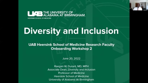 Thumbnail for entry 2022 Diversity and Inclusion- Dr. Raegan Durant- Session 2