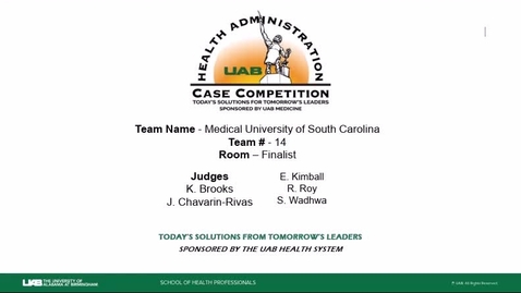 Thumbnail for Team 14 (Finalist)- Medical University of South Carolina