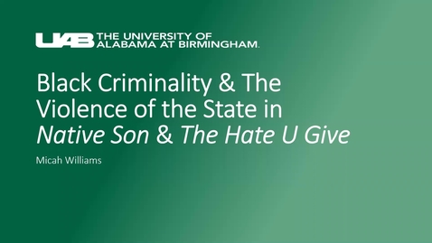 Thumbnail for Black Criminality and the Violence of the State Presentation