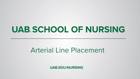 Thumbnail for entry Arterial Line Placement