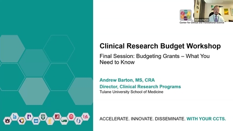 Thumbnail for CCTS TIERS: How to Create a Grant Budget