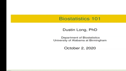 Thumbnail for entry Biostatistics 101