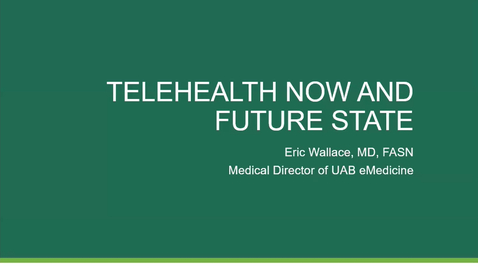 Thumbnail for &quot;Telehealth Tools and Where is all this going?&quot; presented by Eric Wallace, MD