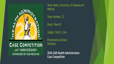 Thumbnail for Team 23 - University of Arkansas for Medical