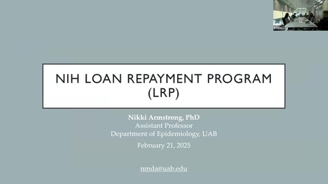 Thumbnail for &quot;Loan Repayment Program&quot; presented by Nicole Armstrong, PhD