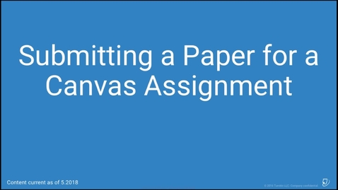 Thumbnail for Submitting a Turnitin enabled Canvas Assignment