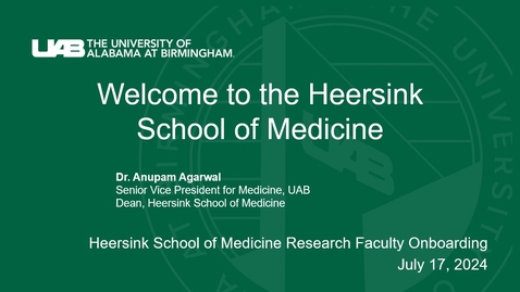 Thumbnail for Overview of UAB Heersink School of Medicine