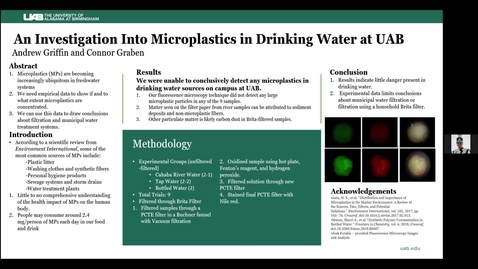 Thumbnail for An Investigation Into Microplastics in Drinking Water at UAB