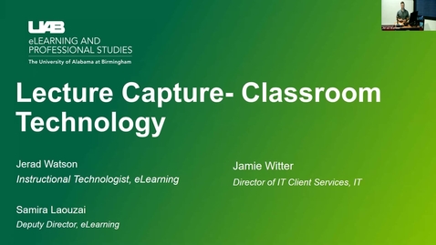 Thumbnail for entry Lecture Capture - Classroom Technology