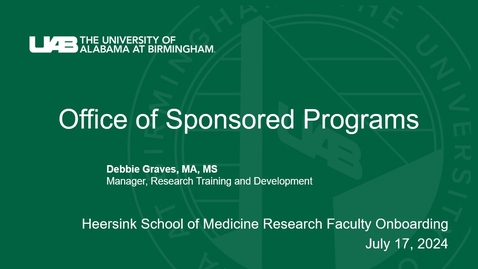 Thumbnail for Office of Sponsored Programs