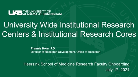 Thumbnail for University Wide Institutional Research Centers &amp; Institutional Research Cores