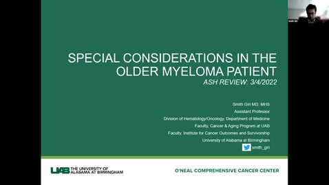 Thumbnail for entry Special Considerations in the Older   Myeloma Patient