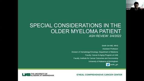 Thumbnail for Special Considerations in the Older   Myeloma Patient