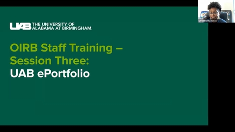 Thumbnail for entry OIRB Staff Training - ePortfolio  Session #3