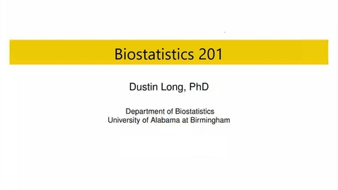 Thumbnail for &quot;Biostats 2: Power &amp; Sample Size&quot; presented by Dustin Long, PhD