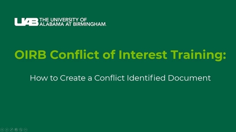 Thumbnail for entry How to Create a Conflict Identified Document