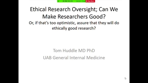 Thumbnail for entry Ethical Research Oversight: Can we Make Researchers Good?