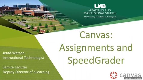 Thumbnail for entry Canvas: Assignments and SpeedGrader