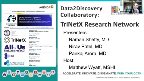 Thumbnail for TriNetX - Data2Discovery Gateway Special Interest Groups