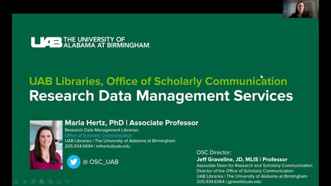 Thumbnail for entry 2022 Research Data Management- Dr. Marla Hertz- Session 1