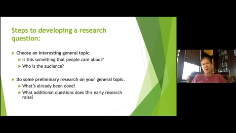 Thumbnail for entry Developing Your Research Question